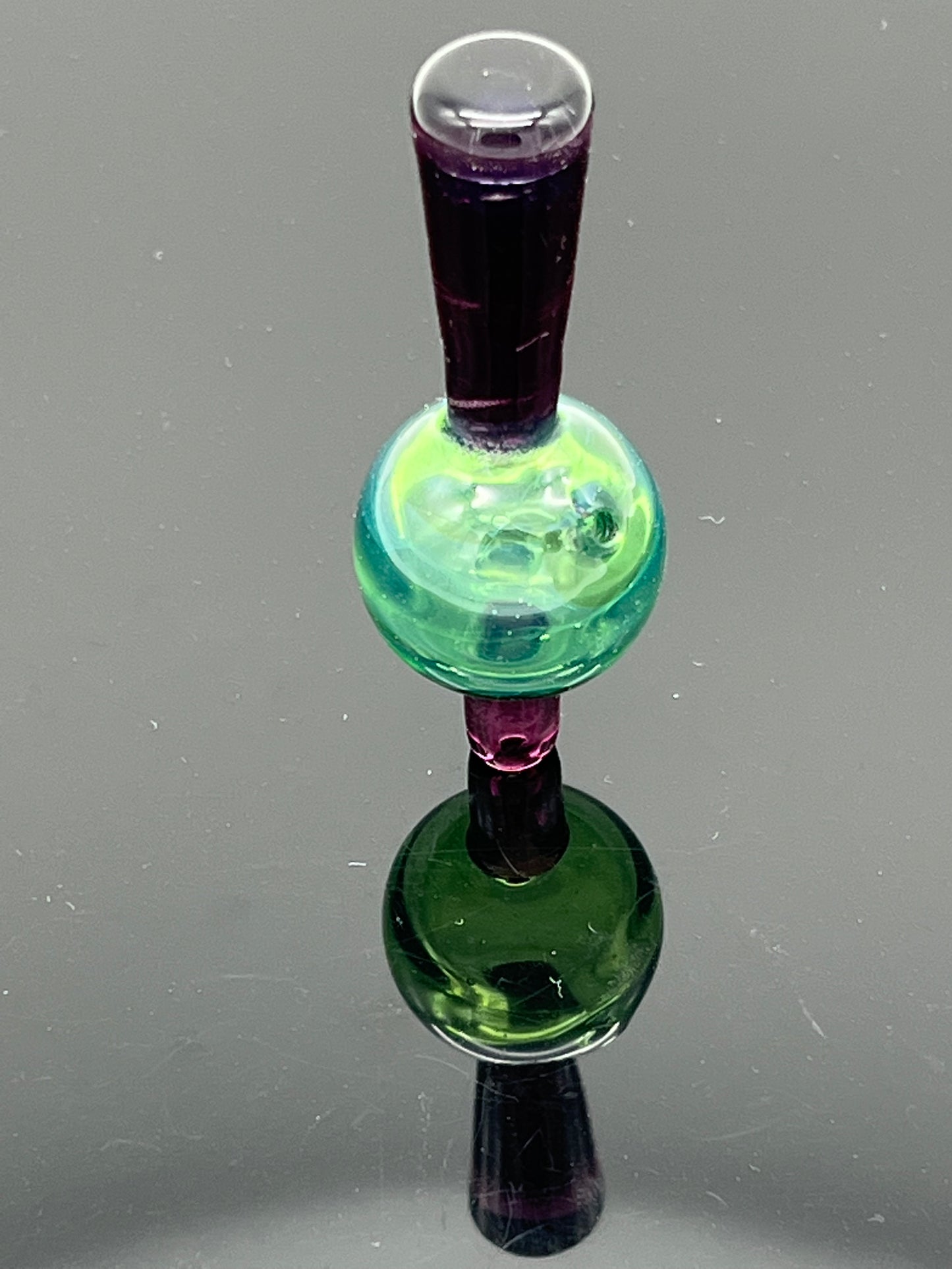 Lime Green with Purple Amethyst Bubble Cap