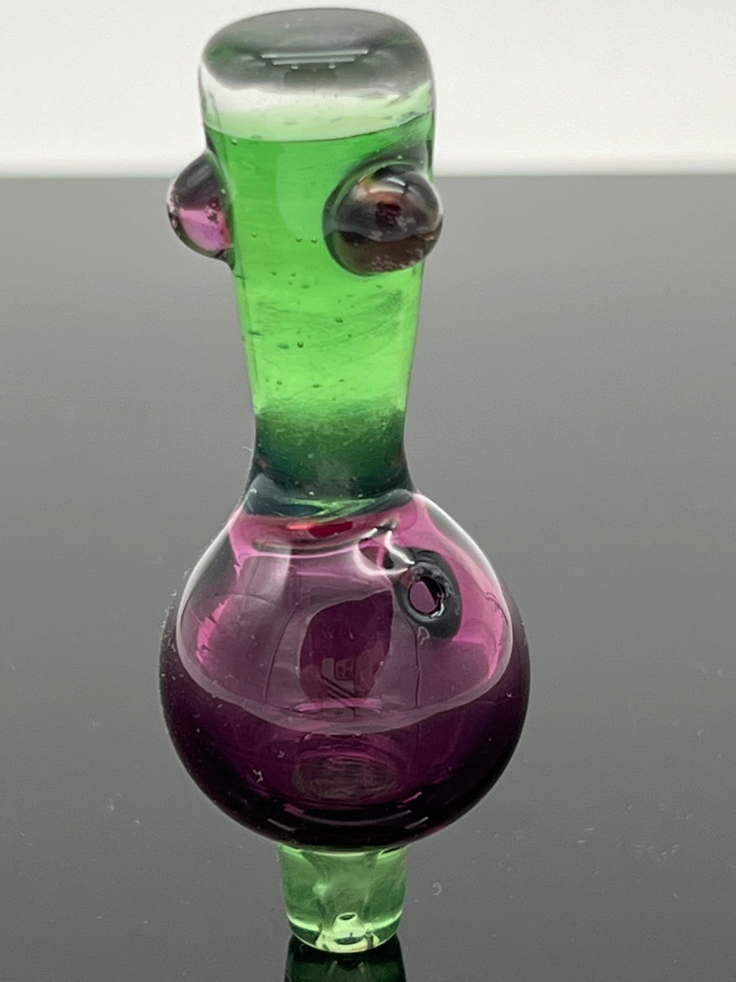 Purple Amethyst with Lime Green Bubble Cap