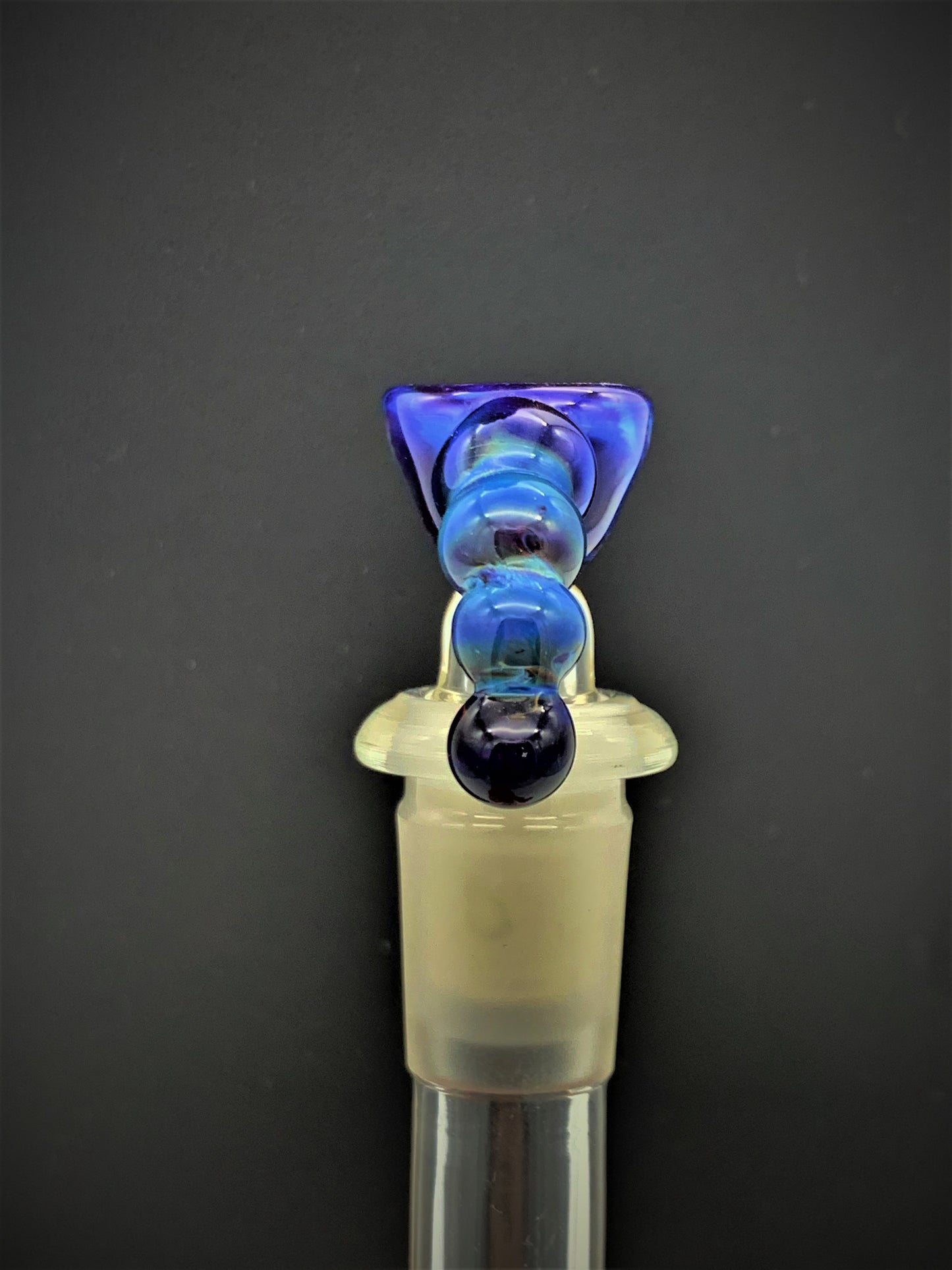 Blue Amber Purple 14mm Bowl / Slide