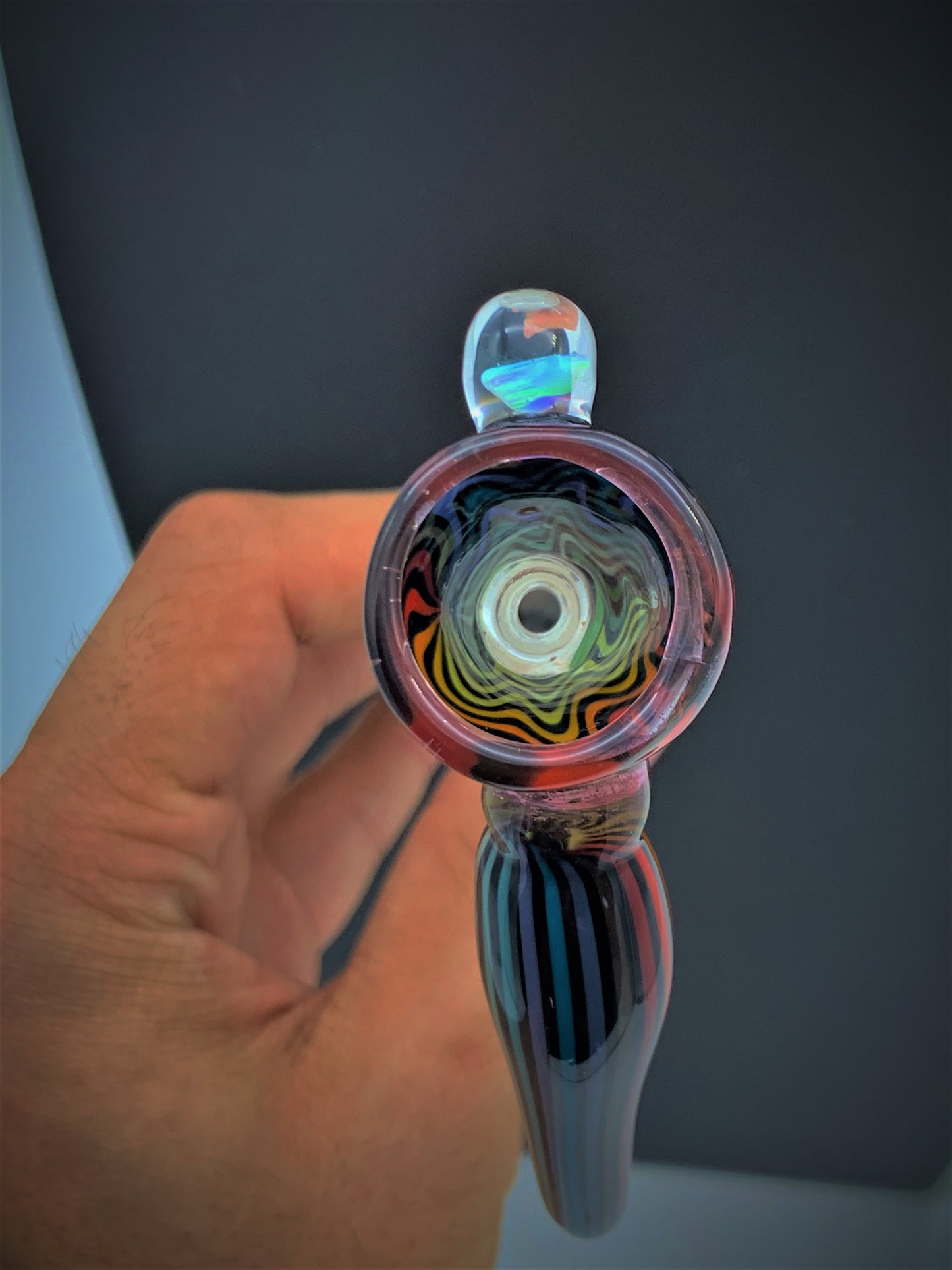 Rainbow Reversal WigWag with opal 14mm Slide / Bowl