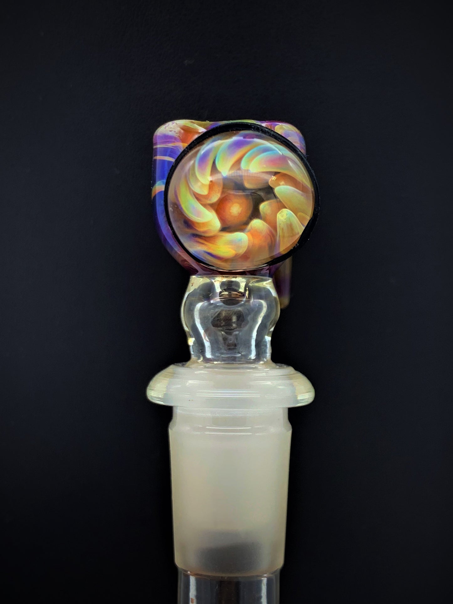 Amber Purple with Implosion Cabachon Bowl / Slide