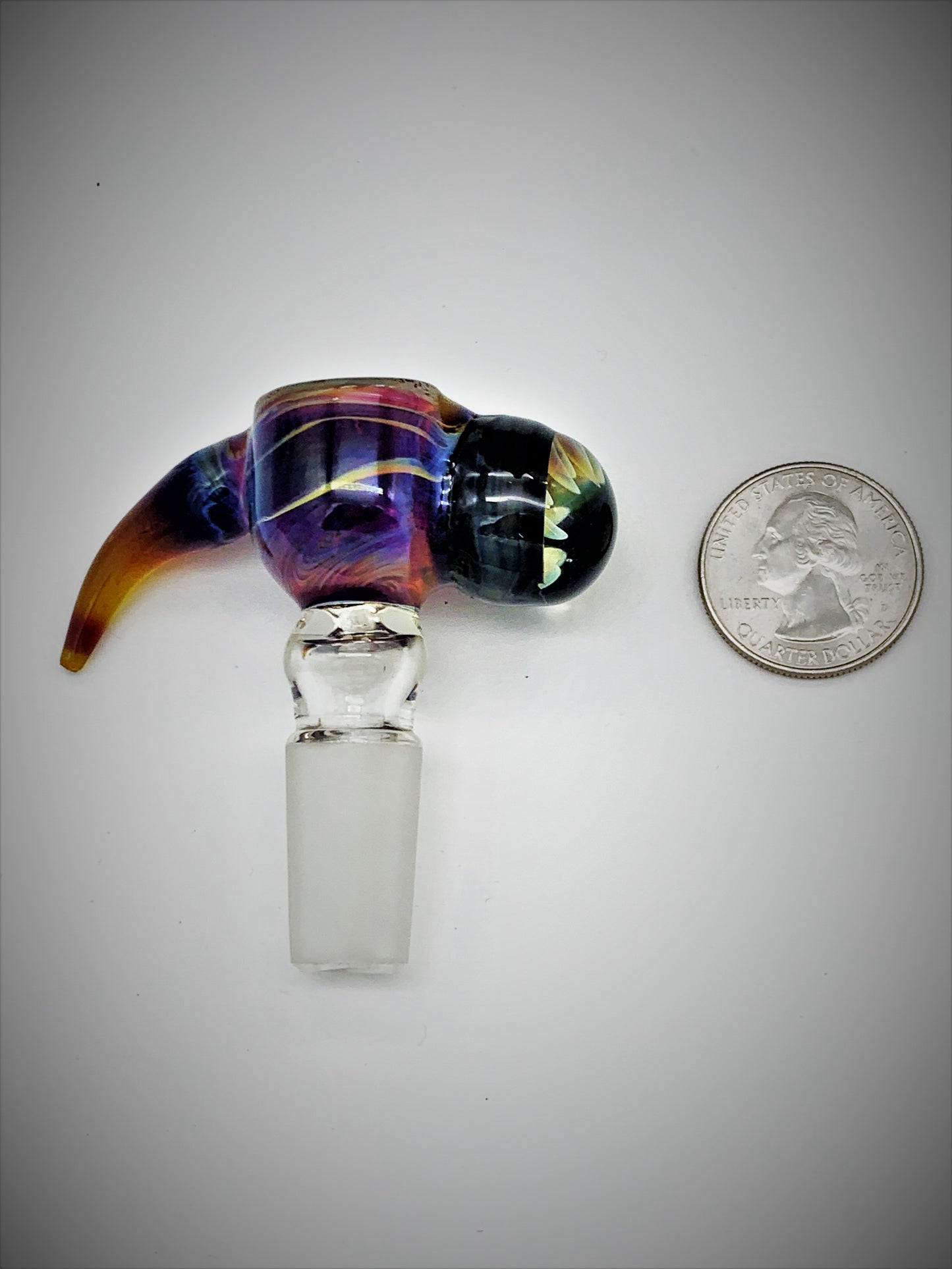 Amber Purple with Implosion Cabachon Bowl / Slide