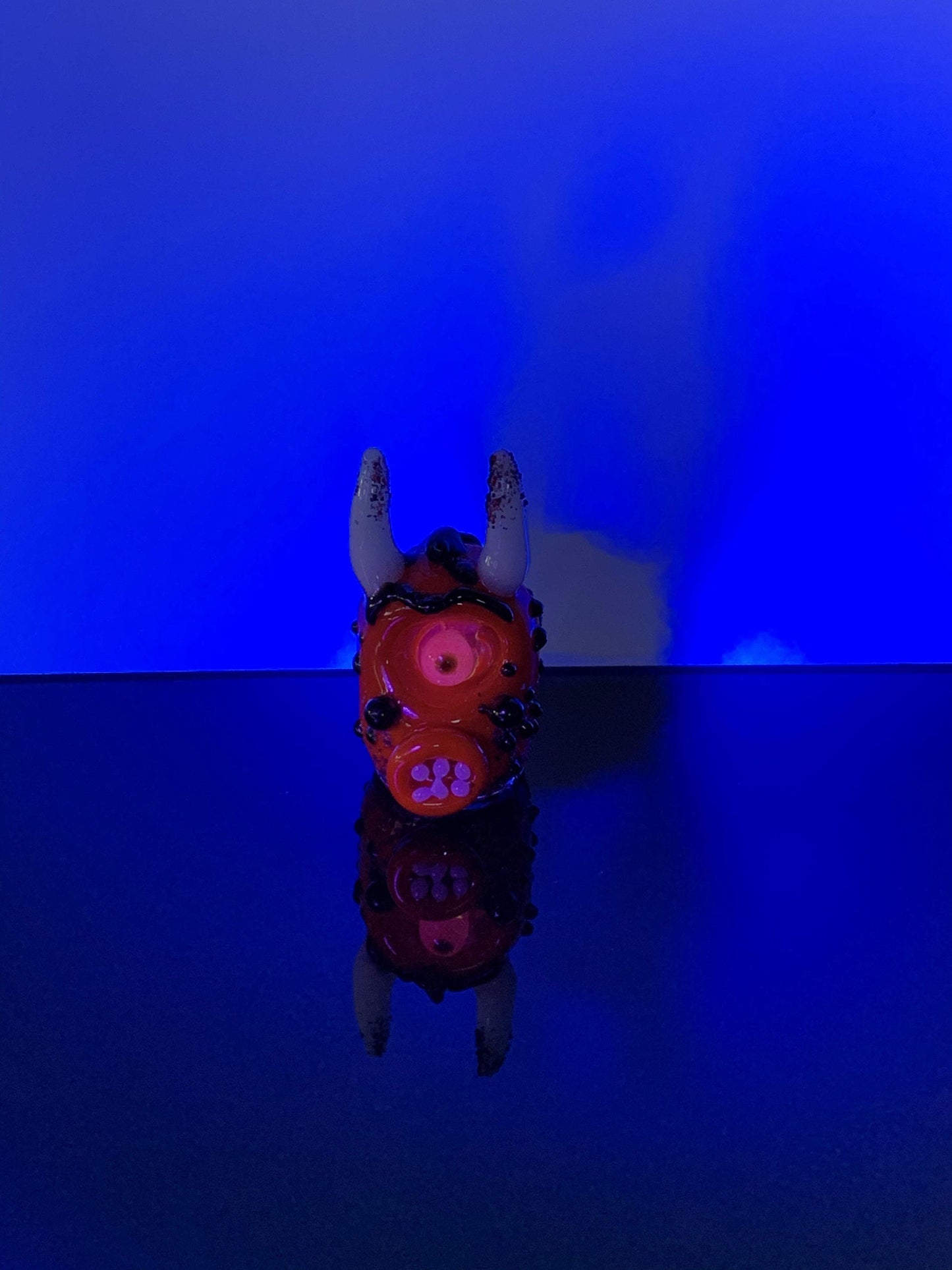 Poppy Red Nug Monster Pendant with UV Window