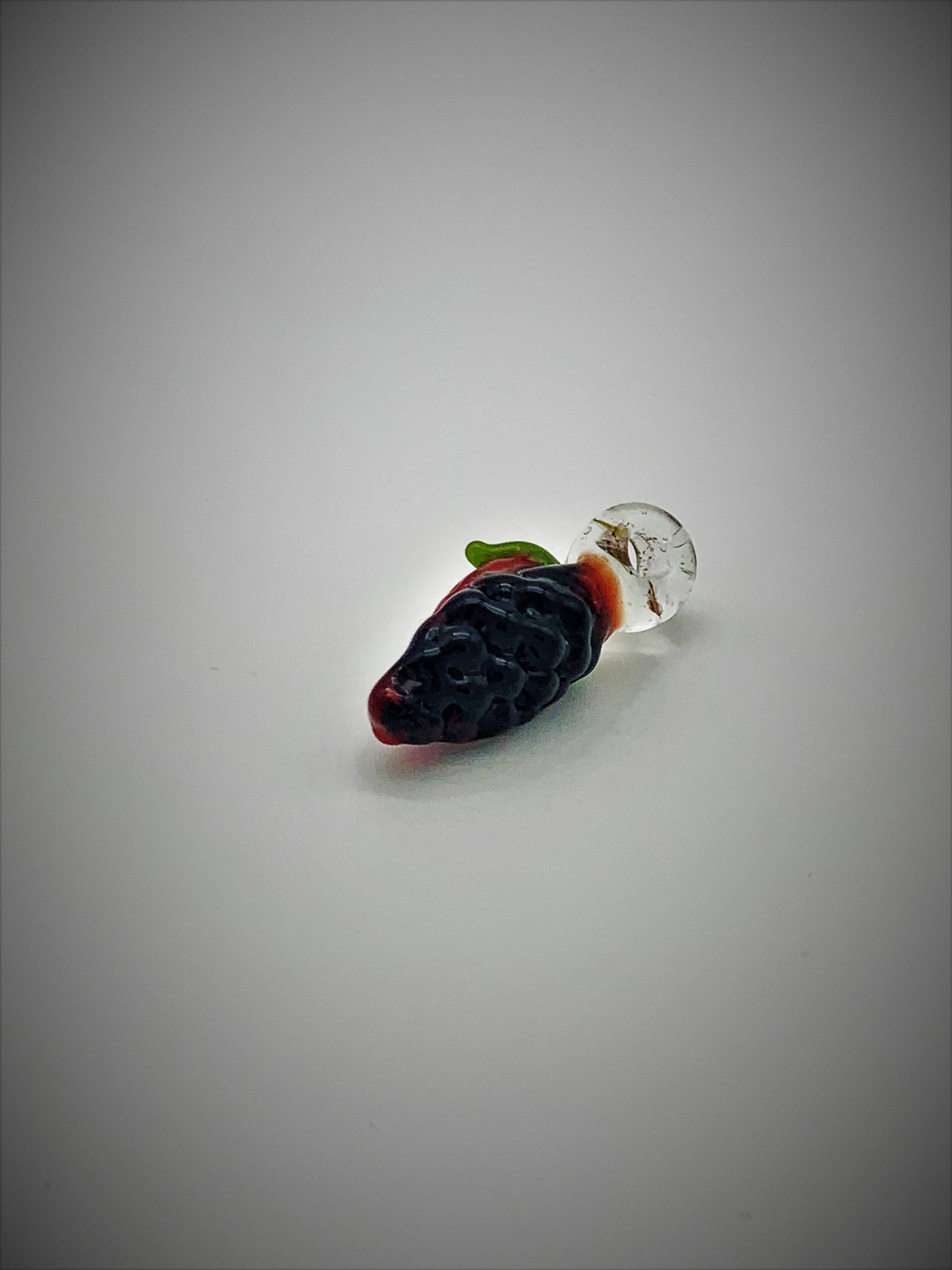 FrankenBerry Strawberry and Blackberry Mashup Combined Borosilicate Glass Pendant with UV Bail / Loop