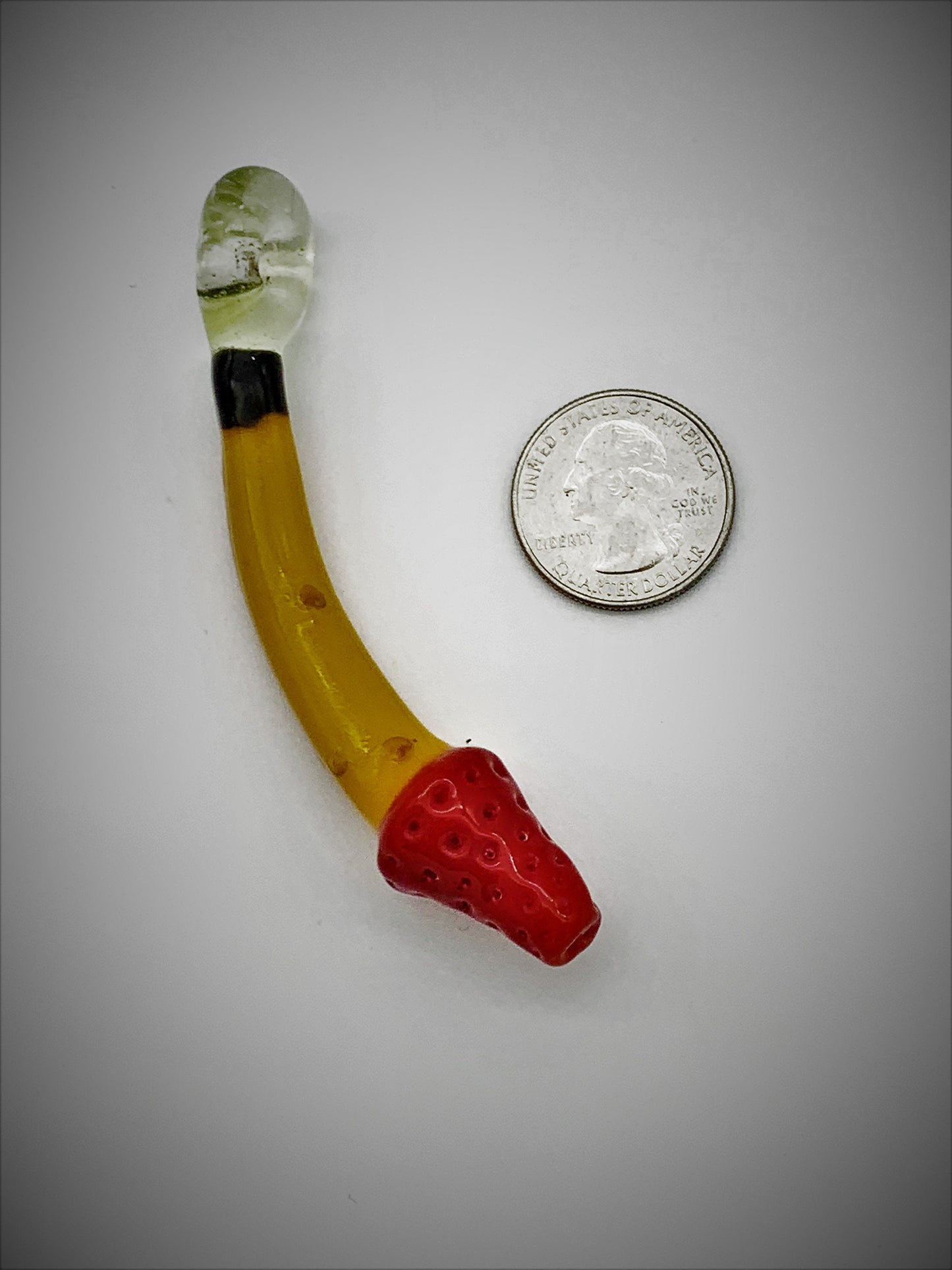 FrankenFruit Strawberry Banana Borosilicate Glass Pendant with UV Bail / Loop